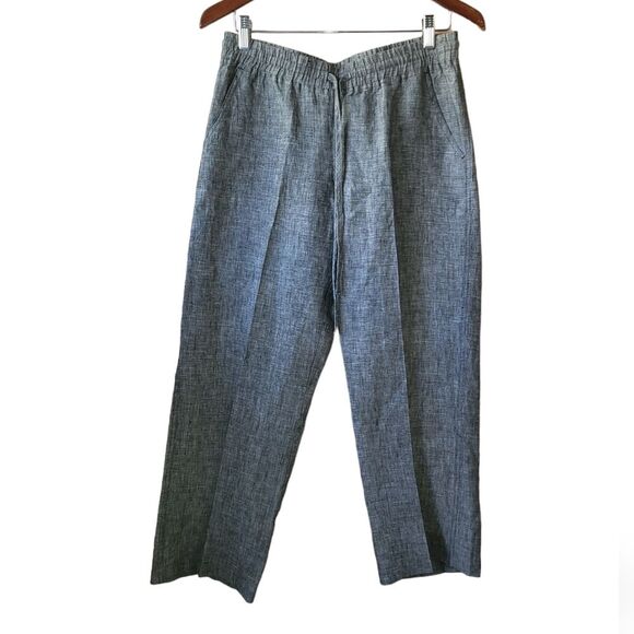 Pants - Allen Allen Linen Coastal Pull On Tapered Leg Pants Womans small
